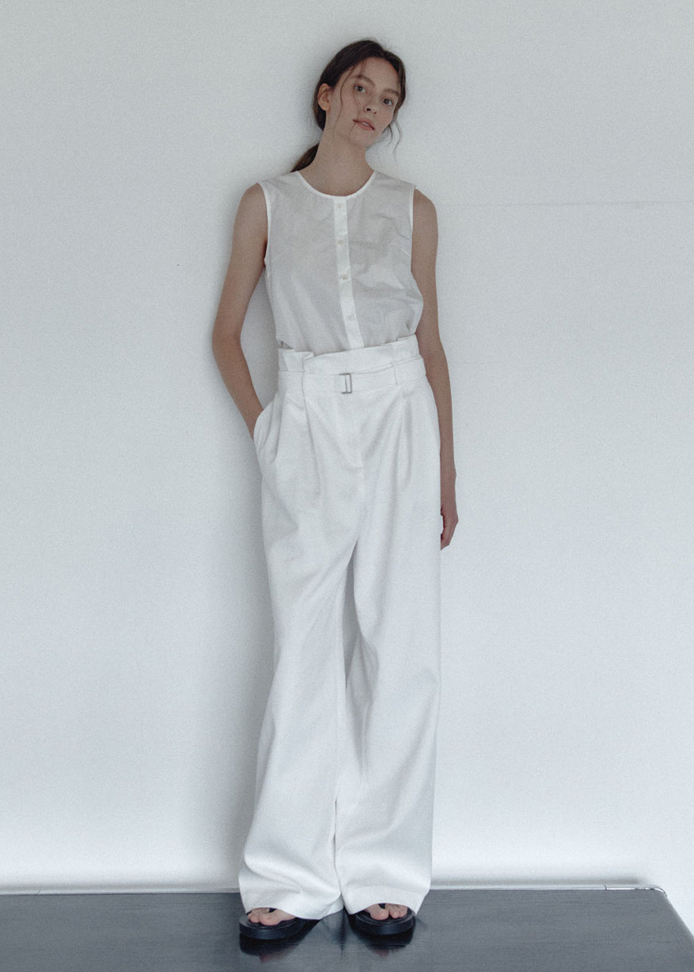 TWO-WAY BELTED JUMPSUIT_WHITE