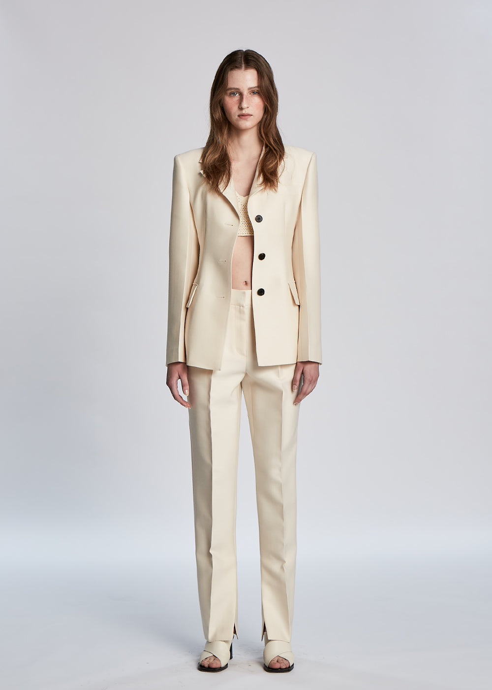 SLIT SILK PANTS_CREAM