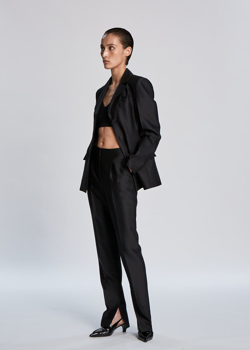 SLIT SILK PANTS_BLACK