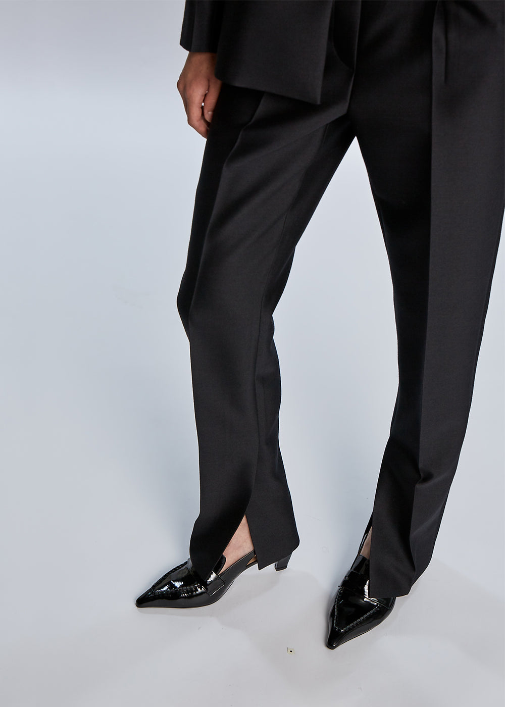 SLIT SILK PANTS_BLACK